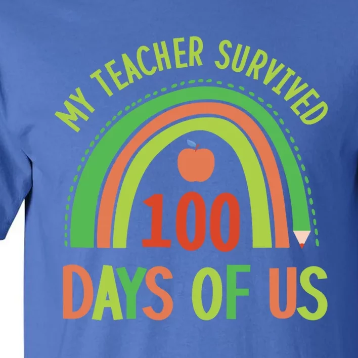 My Teacher Survived 100 Days Of Us 100 Days Of School Gift Tall T-Shirt