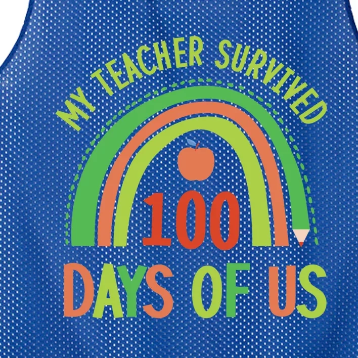 My Teacher Survived 100 Days Of Us 100 Days Of School Gift Mesh Reversible Basketball Jersey Tank