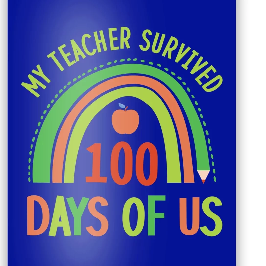 My Teacher Survived 100 Days Of Us 100 Days Of School Gift Poster