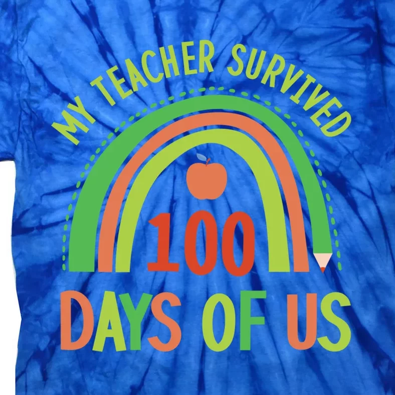 My Teacher Survived 100 Days Of Us 100 Days Of School Gift Tie-Dye T-Shirt