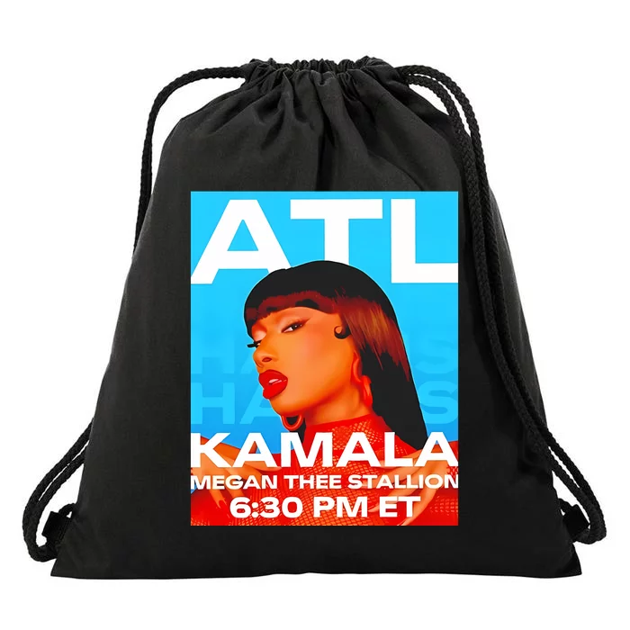 Megan Thee Stallion Set To Perform In Atlanta For Kamala Drawstring Bag