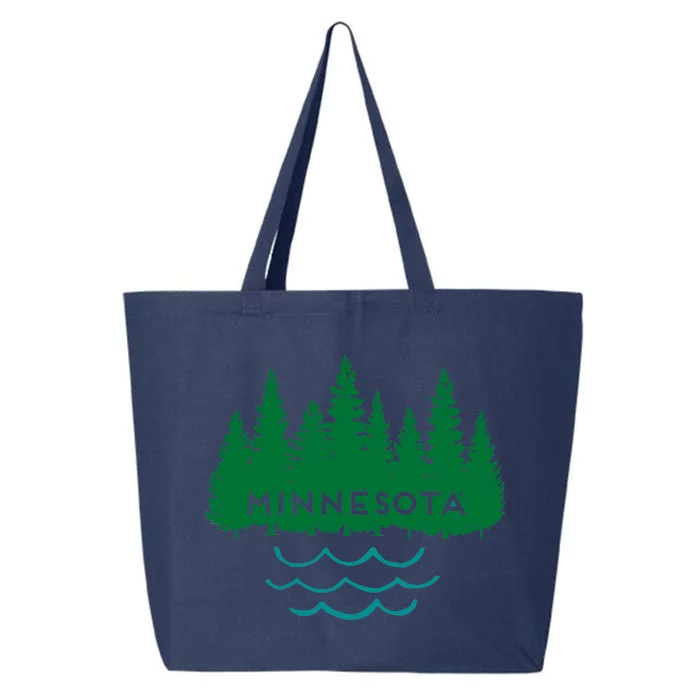 Minnesota Tree Silhouette Lakes Nature Souvenir Graphic 25L Jumbo Tote