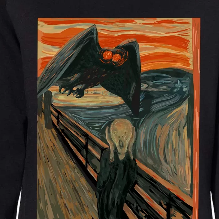 Mothman The Scream Mashup WV Cryptid Art Womens California Wash Sweatshirt