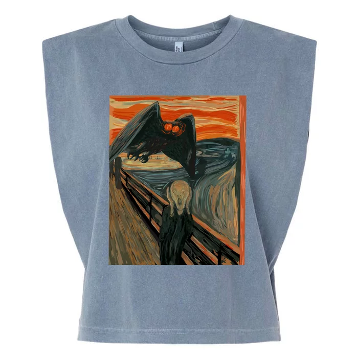 Mothman The Scream Mashup WV Cryptid Art Garment-Dyed Women's Muscle Tee