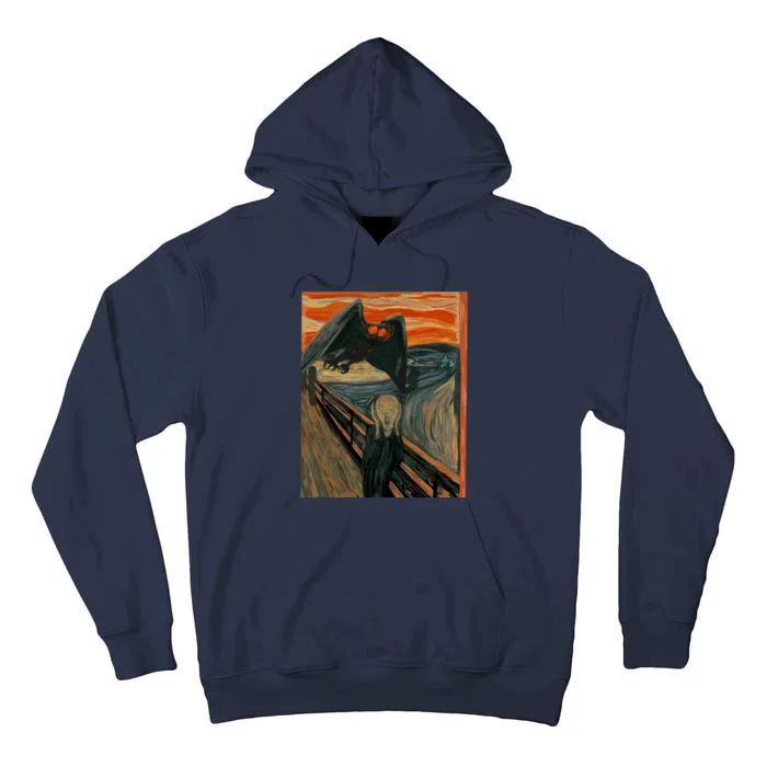 Mothman The Scream Mashup WV Cryptid Art Tall Hoodie