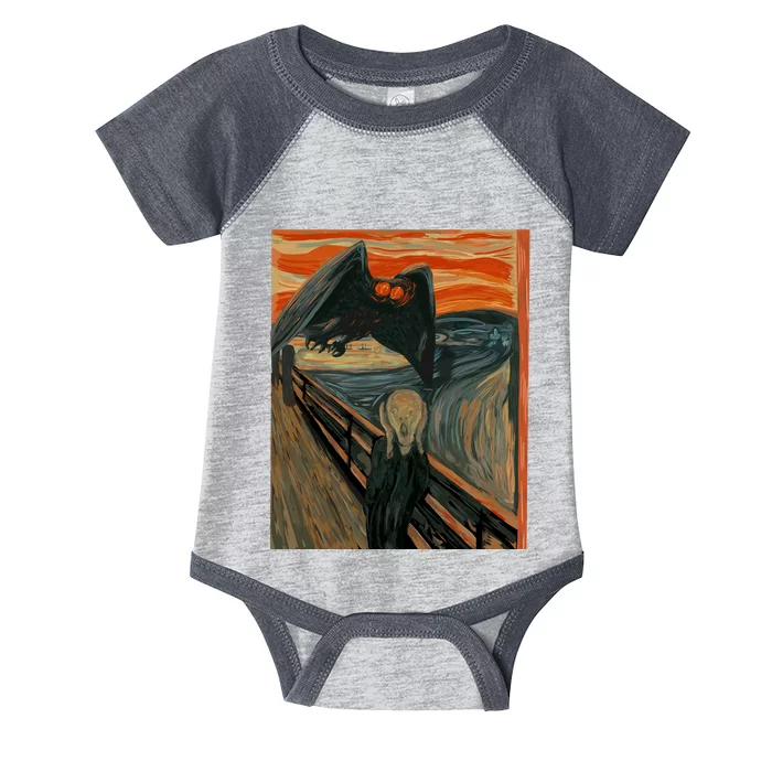 Mothman The Scream Mashup WV Cryptid Art Infant Baby Jersey Bodysuit