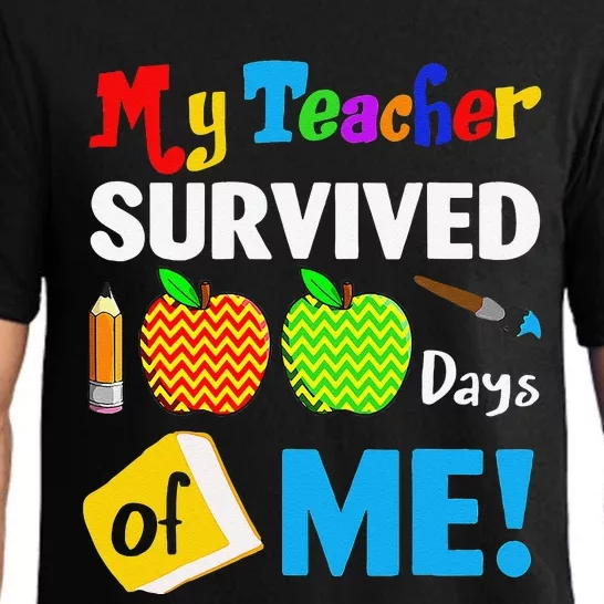 My Teacher Survived 100 Days Of Me Funny School Pajama Set