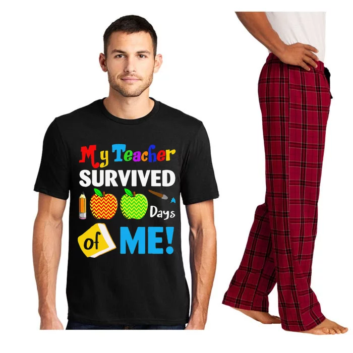 My Teacher Survived 100 Days Of Me Funny School Pajama Set