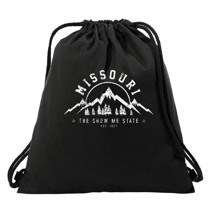 Missouri The Show Me State Est 1821 Vintage Mountains Gift Drawstring Bag