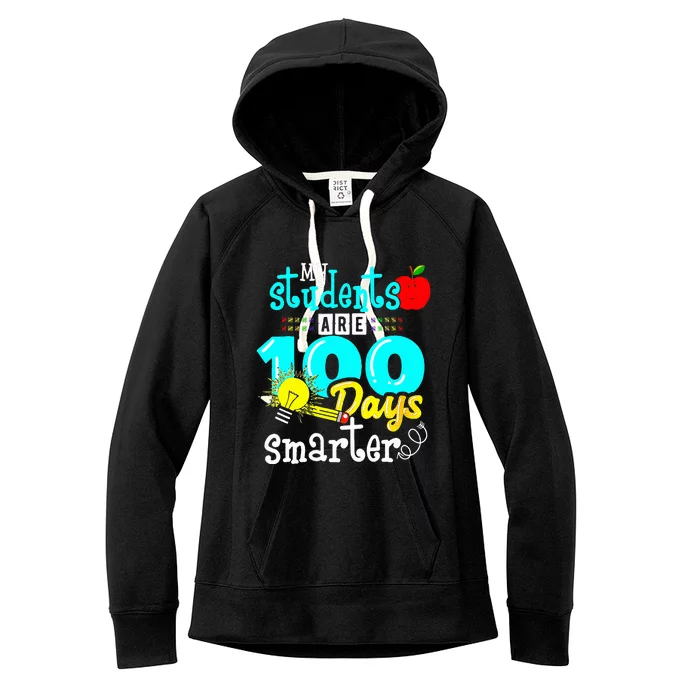 My Teacher Survived 100 Days Of Me Funny 100 Days Of School Women's Fleece Hoodie