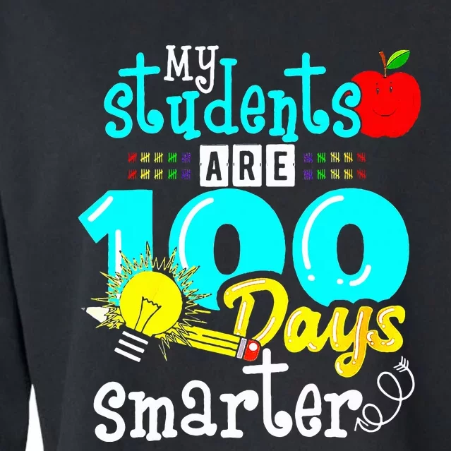 My Teacher Survived 100 Days Of Me Funny 100 Days Of School Cropped Pullover Crew