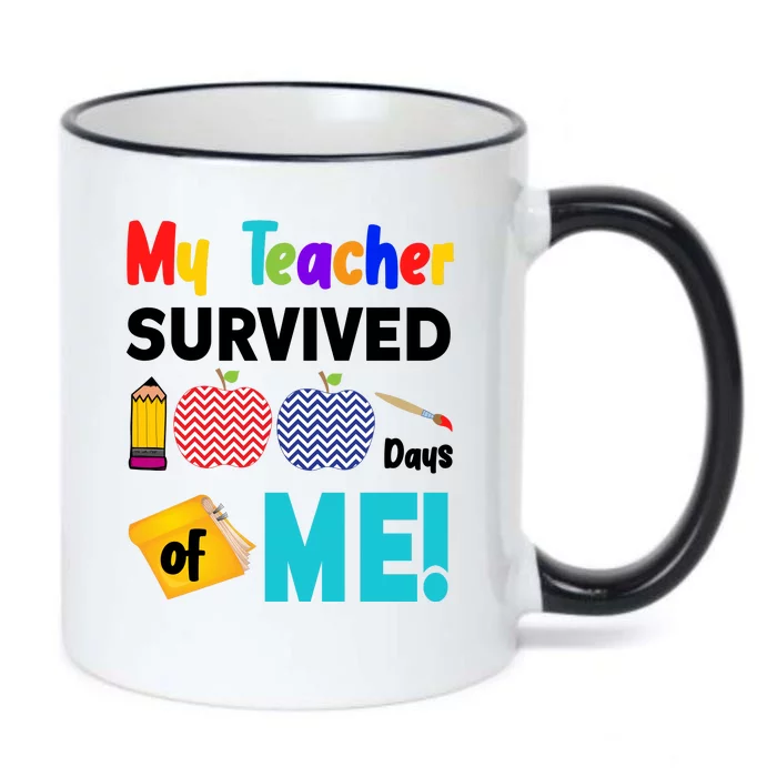 My Teacher Survived 100 Days Of Me Black Color Changing Mug