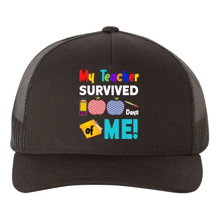 My Teacher Survived 100 Days Of Me Yupoong Adult 5-Panel Trucker Hat