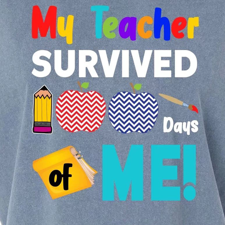 My Teacher Survived 100 Days Of Me Garment-Dyed Women's Muscle Tee