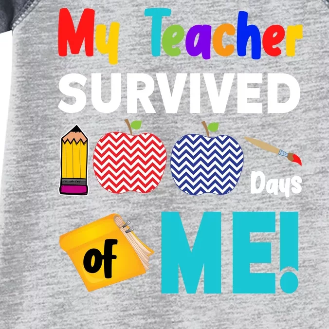 My Teacher Survived 100 Days Of Me Infant Baby Jersey Bodysuit