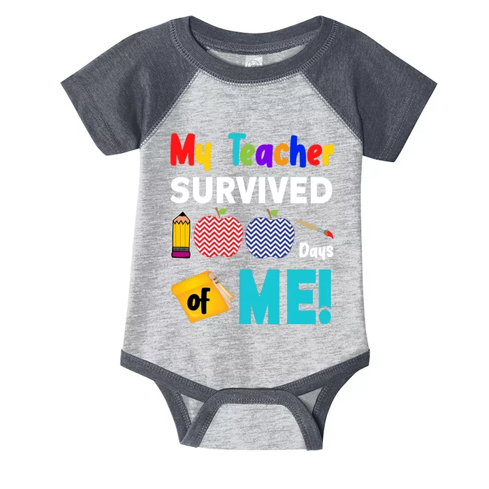 My Teacher Survived 100 Days Of Me Infant Baby Jersey Bodysuit