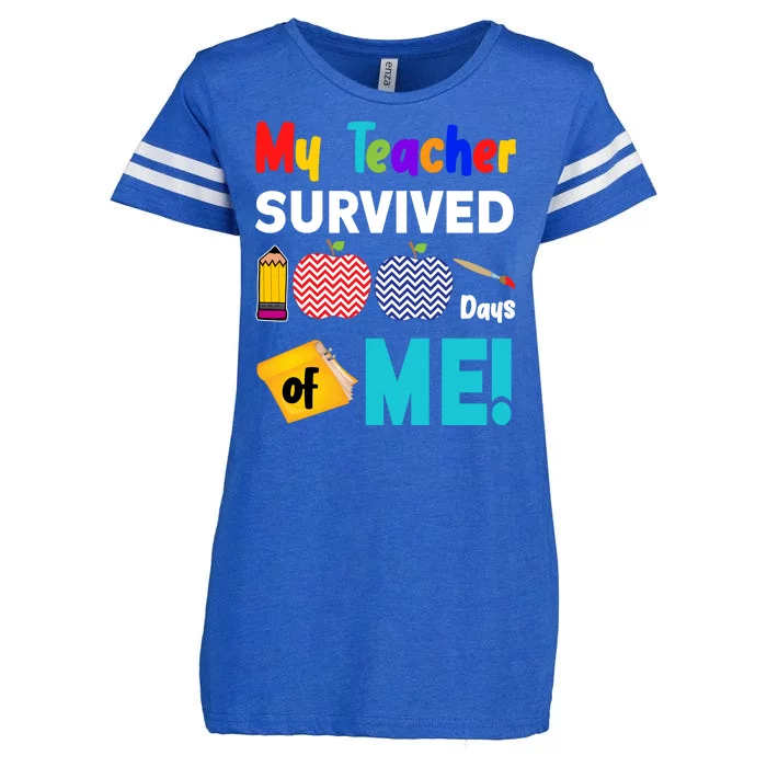 My Teacher Survived 100 Days Of Me Enza Ladies Jersey Football T-Shirt