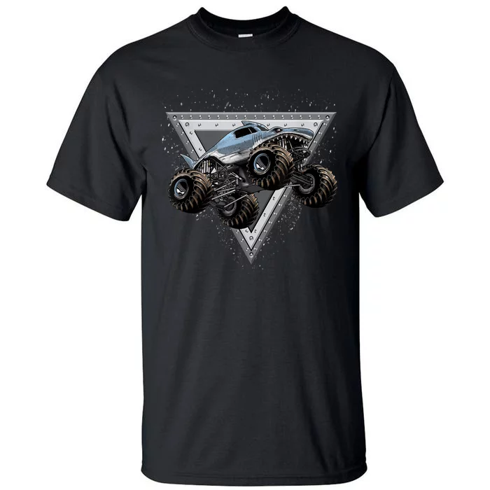 Monster Truck Shark For Adults And Boys Girls Shark Truck Tall T-Shirt