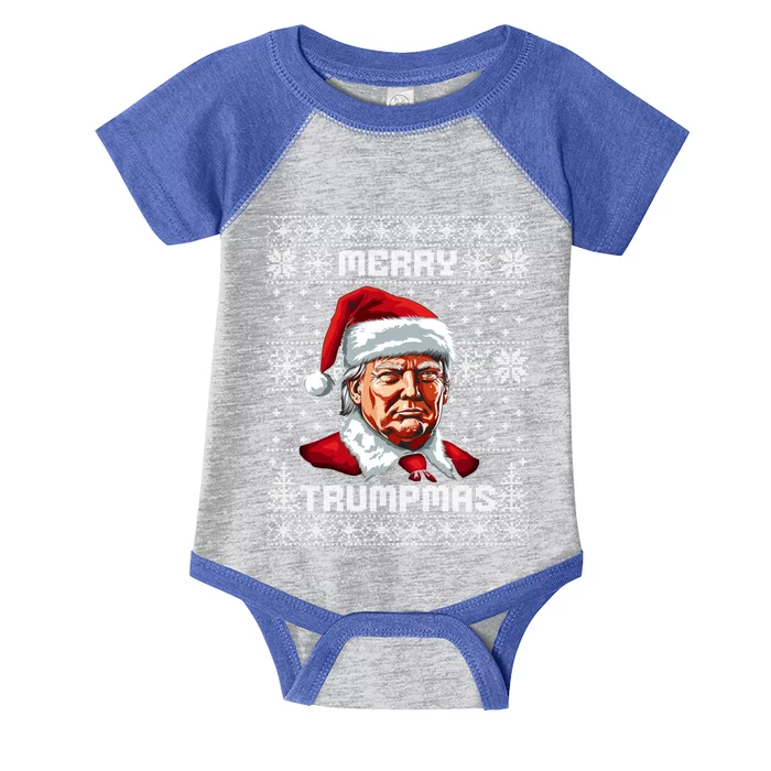 Merry Trumpmas Santa Claus Trump Christmas Ugly Christmas Infant Baby Jersey Bodysuit