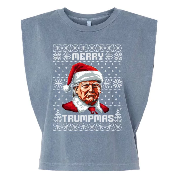 Merry Trumpmas Santa Claus Trump Christmas Ugly Christmas Garment-Dyed Women's Muscle Tee