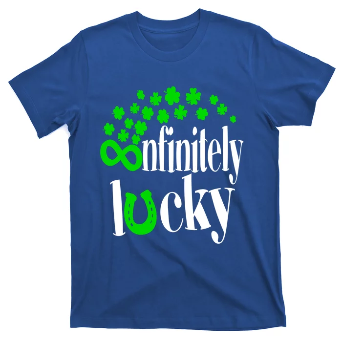 Math Teacher St Patricks Day Shamrock Infinitely Lucky Funny Gift T-Shirt