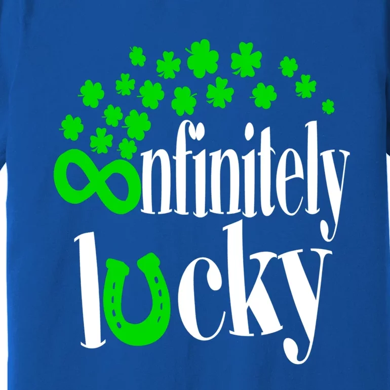 Math Teacher St Patricks Day Shamrock Infinitely Lucky Funny Gift Premium T-Shirt