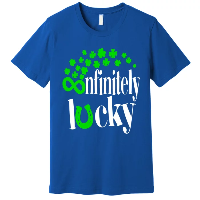 Math Teacher St Patricks Day Shamrock Infinitely Lucky Funny Gift Premium T-Shirt