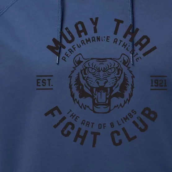 Muay Thai Street Fight Club MMA Tiger Kick Boxing Club Performance Fleece Hoodie