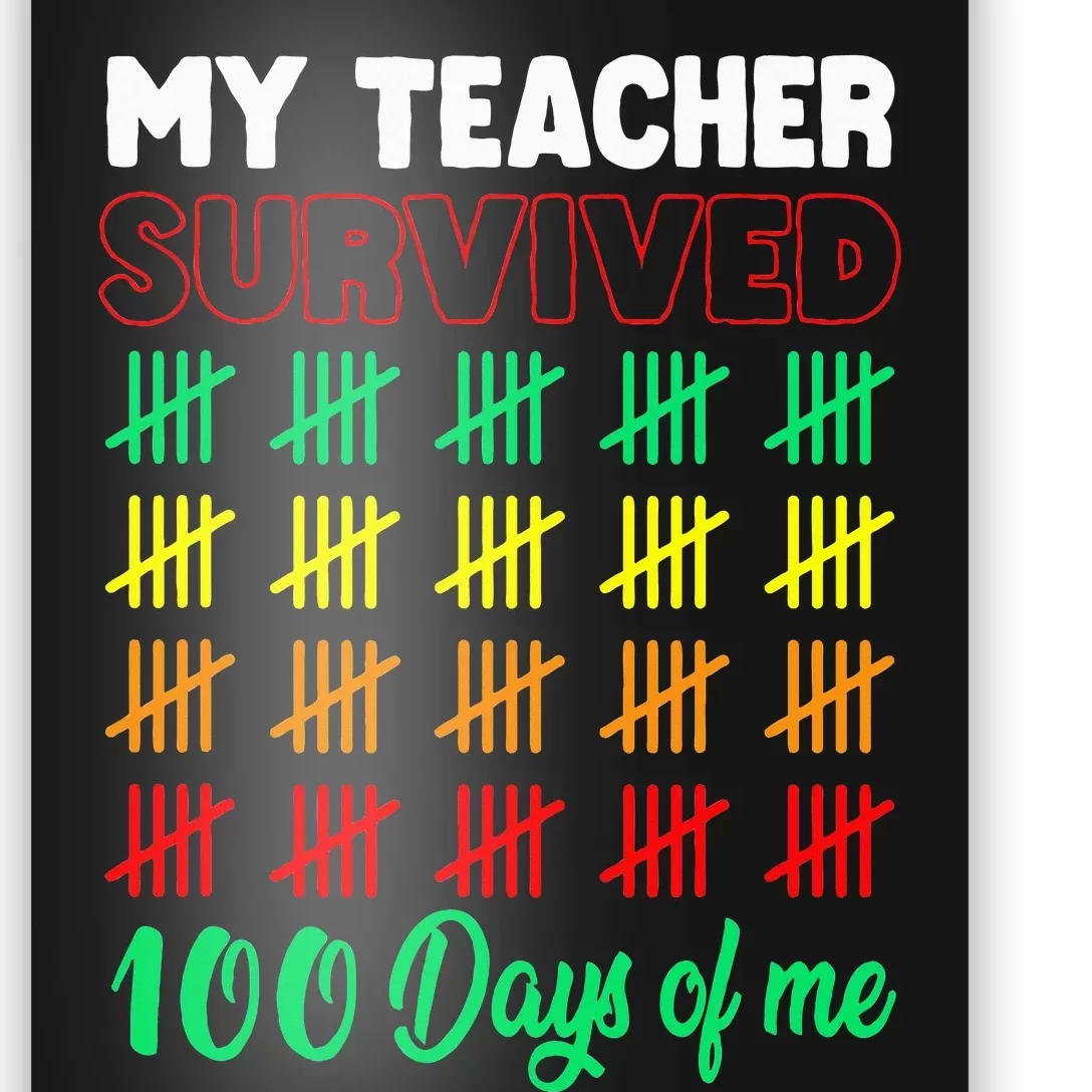 My Teacher Survived 100 Days Of Me School Funny Costume Poster