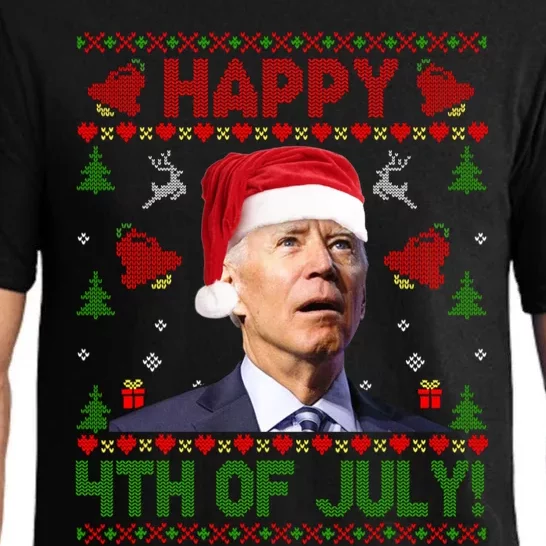 Merry Thanksgiving Santa Joe Biden Christmas Ugly Sweater Funny Gift Pajama Set