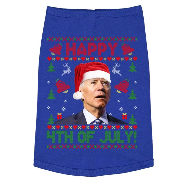 Merry Thanksgiving Santa Joe Biden Christmas Ugly Sweater Funny Gift Doggie Tank