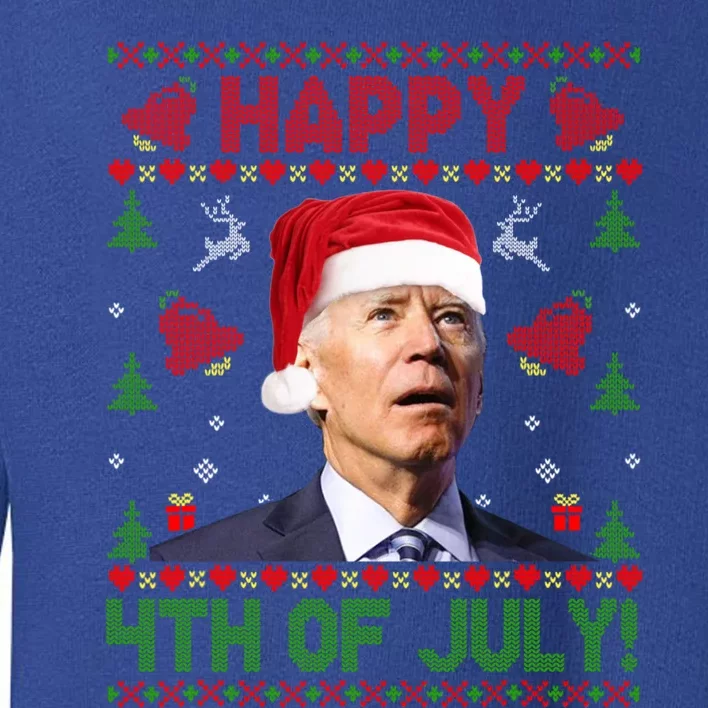 Merry Thanksgiving Santa Joe Biden Christmas Ugly Sweater Funny Gift Toddler Sweatshirt