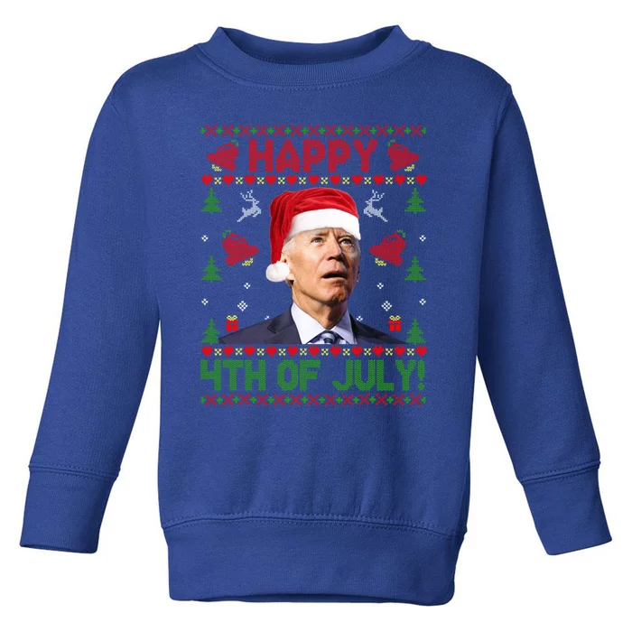 Merry Thanksgiving Santa Joe Biden Christmas Ugly Sweater Funny Gift Toddler Sweatshirt