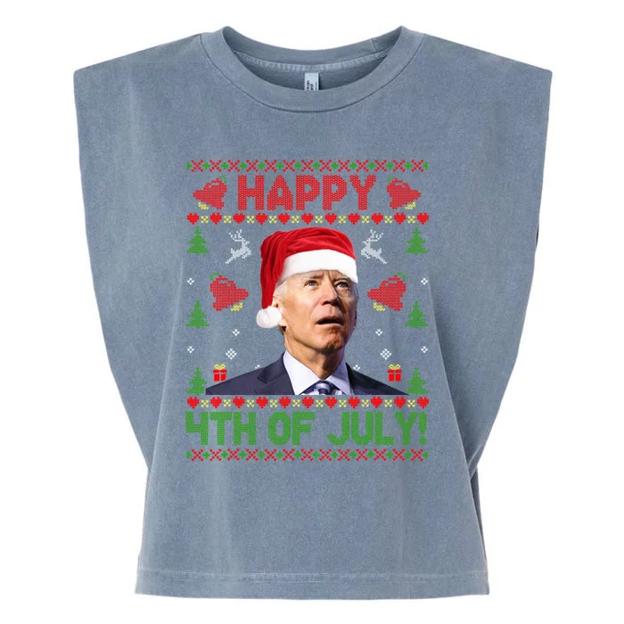 Merry Thanksgiving Santa Joe Biden Christmas Ugly Sweater Funny Gift Garment-Dyed Women's Muscle Tee