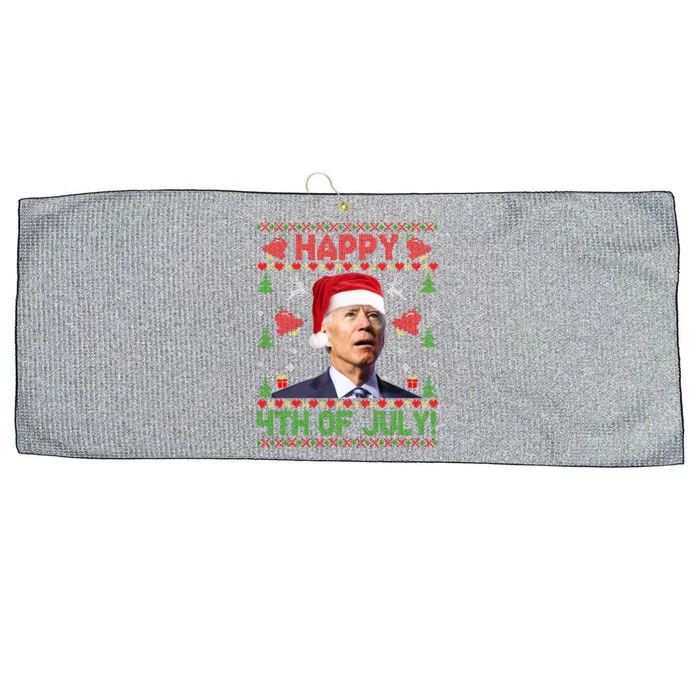 Merry Thanksgiving Santa Joe Biden Christmas Ugly Sweater Funny Gift Large Microfiber Waffle Golf Towel