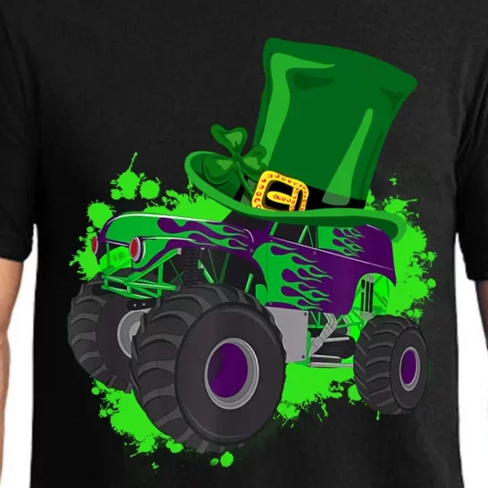 Monster Trucks St Patrick's Day Adults And Cool Gift Pajama Set