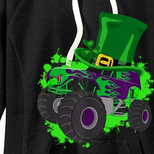 Monster Trucks St Patrick's Day Adults And Cool Gift Women's Fleece Hoodie