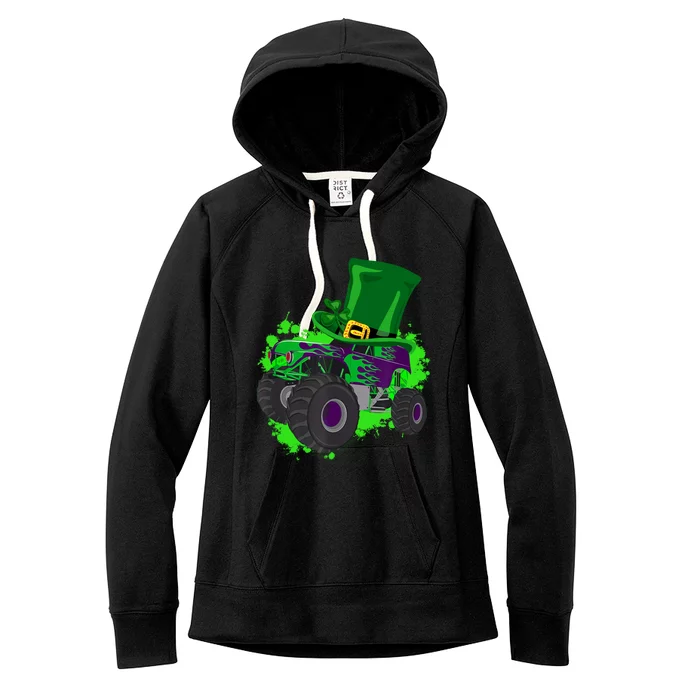 Monster Trucks St Patrick's Day Adults And Cool Gift Women's Fleece Hoodie