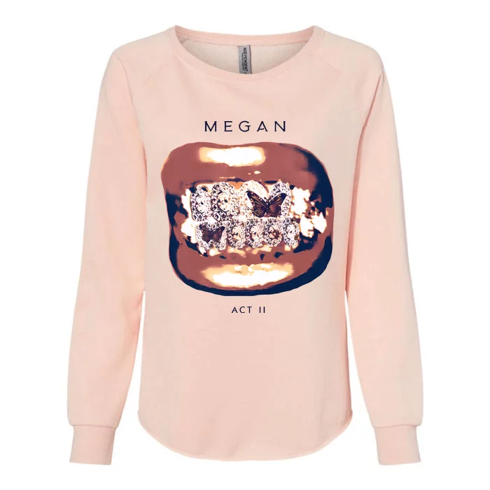 Megan Thee Stallion Megan Act Ii Grillz Womens California Wash Sweatshirt