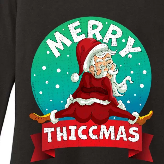 Merry Thiccmas Santa Claus Thicc Xmas Christmas Party Pajama Womens CVC Long Sleeve Shirt