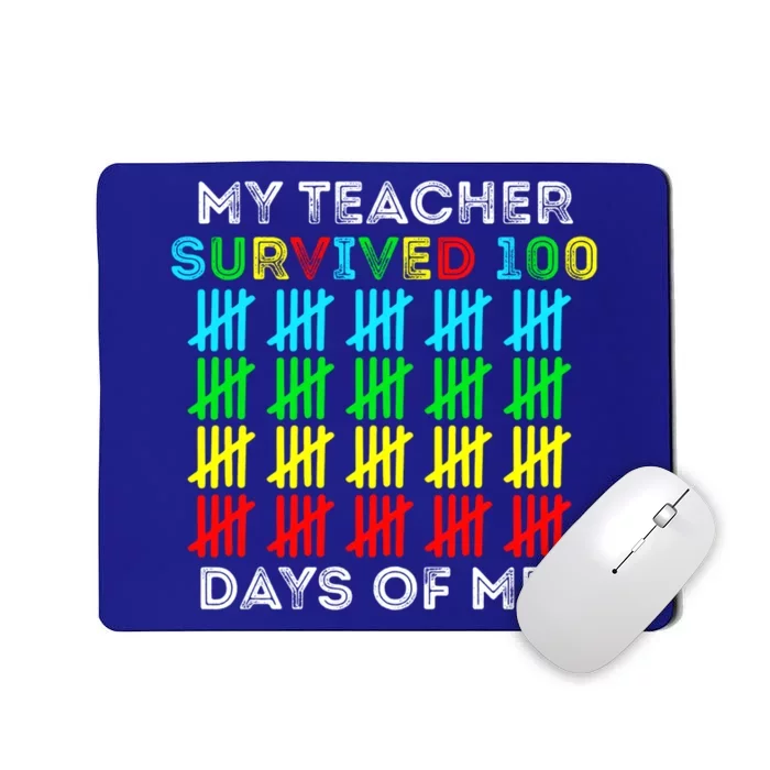 My Teacher Survived 100 Days Of Me 100 Days Of School Gift Mousepad