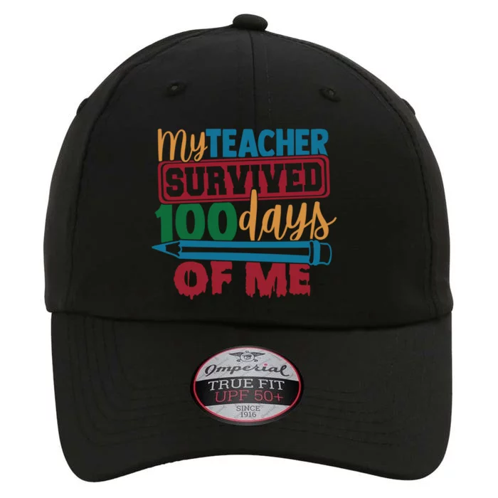 My Teacher Survived 100 Days Of Me Blue Colored Pencils Gift The Original Performance Cap