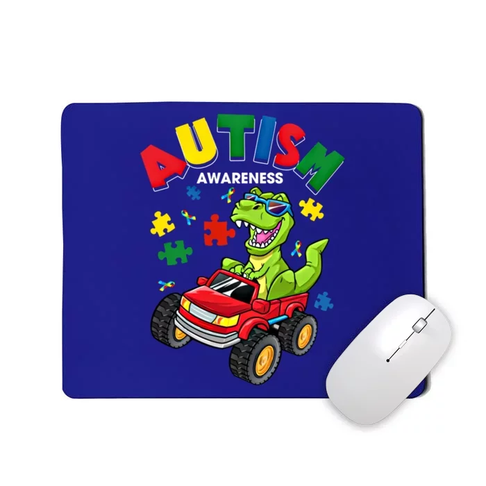 Monster Truck Trex Dinosaur Autism Awareness Gift Mousepad