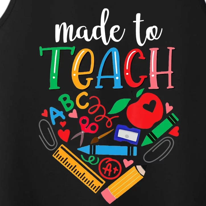 Made To Teach Gift For Teacher Performance Tank