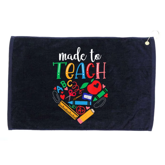 Made To Teach Gift For Teacher Grommeted Golf Towel