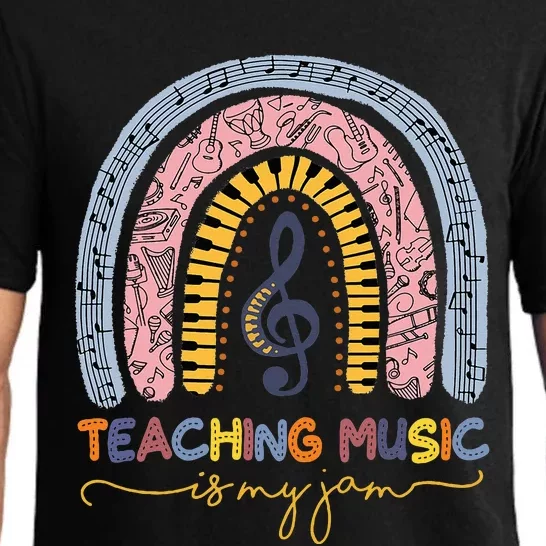 Musical Teacher Teaching Music Is My Jam Rainbow Pajama Set