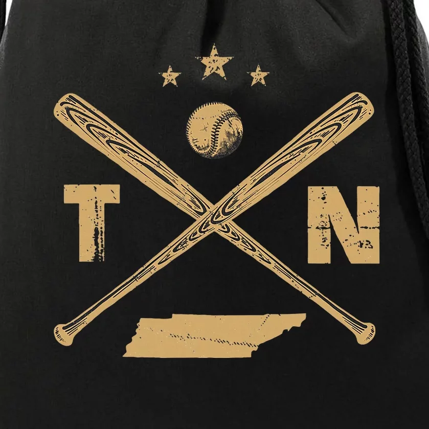 Map Tn Tennessee Baseball Bats Coach Hometown Pride Drawstring Bag