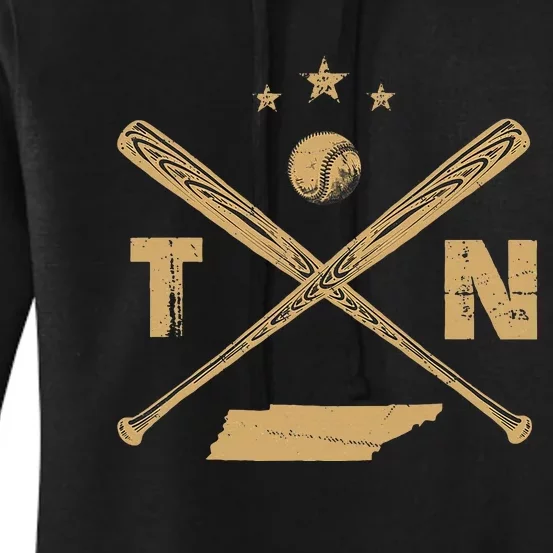 Map Tn Tennessee Baseball Bats Coach Hometown Pride Women's Pullover Hoodie