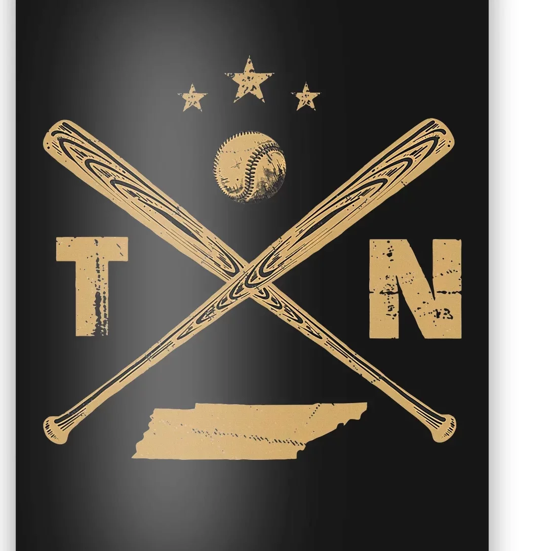 Map Tn Tennessee Baseball Bats Coach Hometown Pride Poster