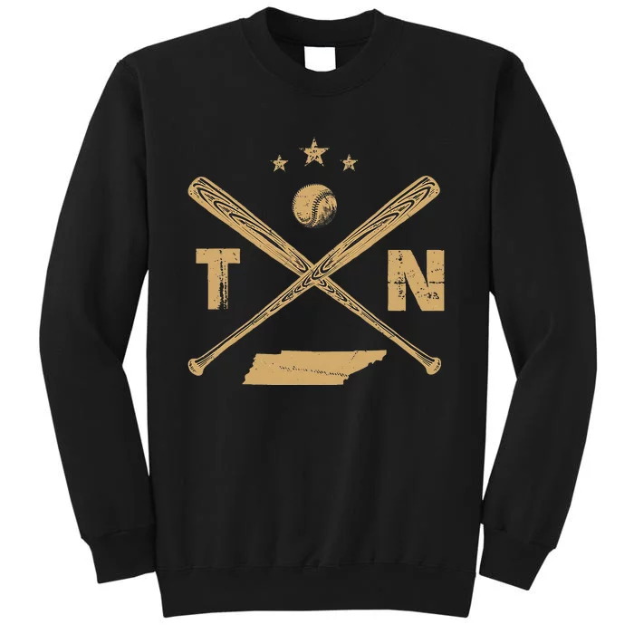 Map Tn Tennessee Baseball Bats Coach Hometown Pride Tall Sweatshirt